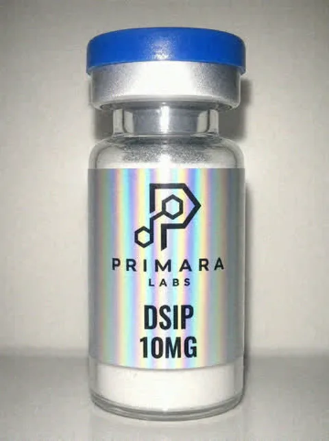 DSIP 10mg vial from Primara Labs, photographed from stock