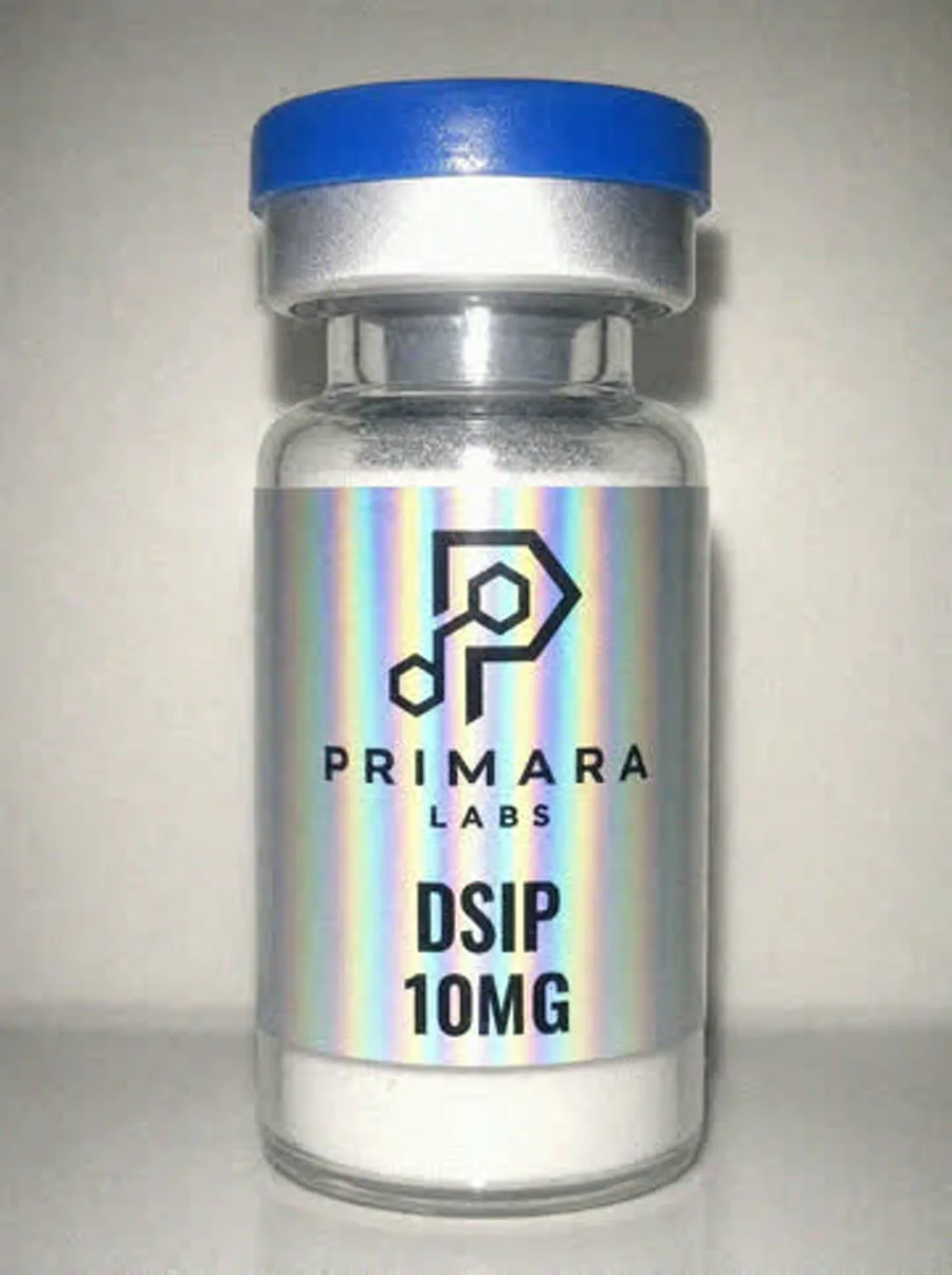 DSIP 10mg vial from Primara Labs, photographed from stock