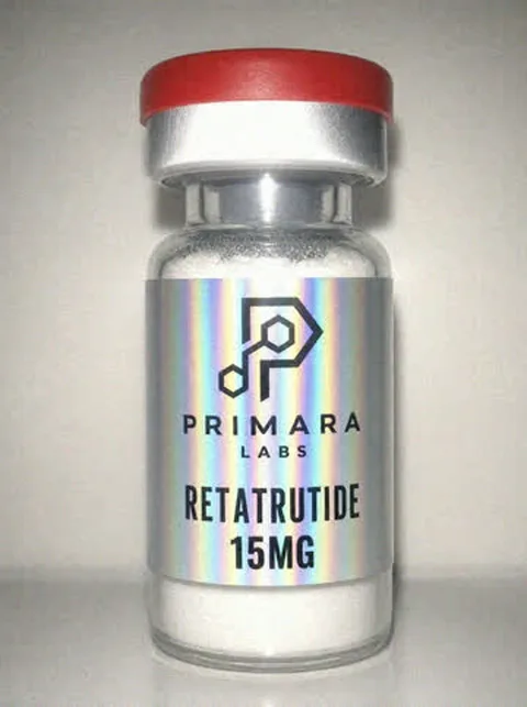 Retatrutide 15mg vial from Primara Labs, photographed from stock