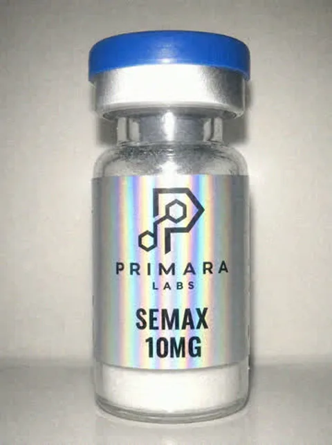 Semax 10mg vial from Primara Labs, photographed from stock