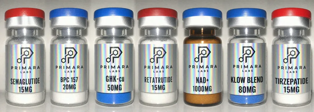 Primara Labs vials photographed from stock